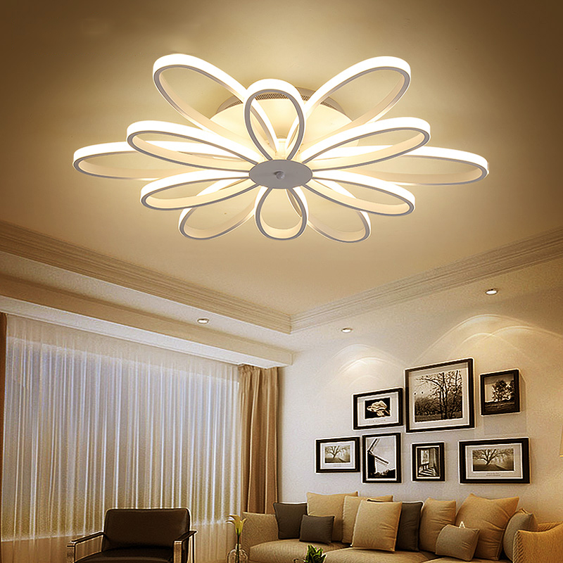 LED Ceiling Lights Novelty Flower Smart Panel Lamp Modern Nordic Living Room Restaurant Bedroom Fixtures With Remote Control|restaurant ceiling lights|ceiling lightsbedroom fixtures - AliExpress