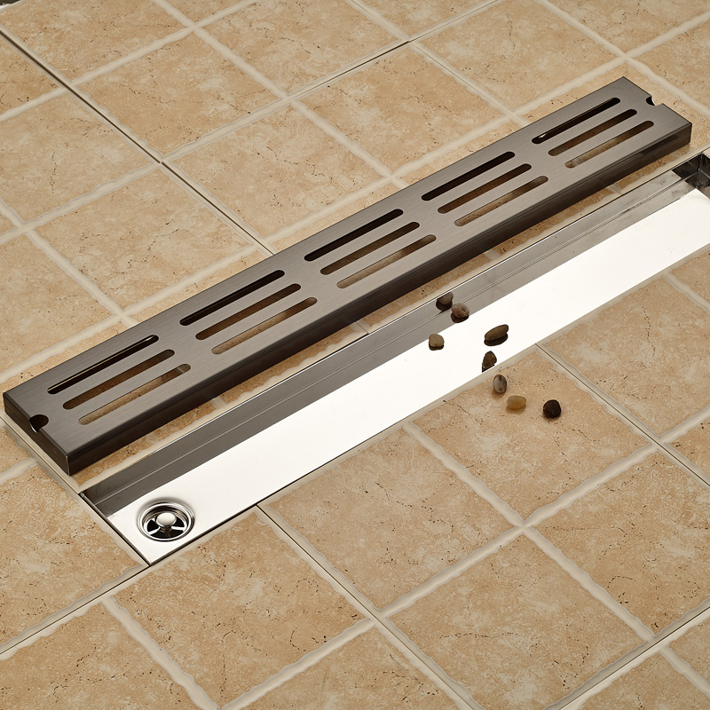 Oil Rubbed Bronze Bathroom Shower Floor Drain Stainless Steel 70cm Linear Long Bathroom Grate Channel Tile Drains|tile display|draintile shower floor drain - AliExpress