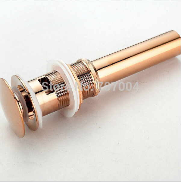 Free Shipping Rose Gold /Golden Brass Basin Sink Pop Up Drain with Overflow Bathroom Waste Drainer|drain stopper|drain tankbasin size - AliExpress