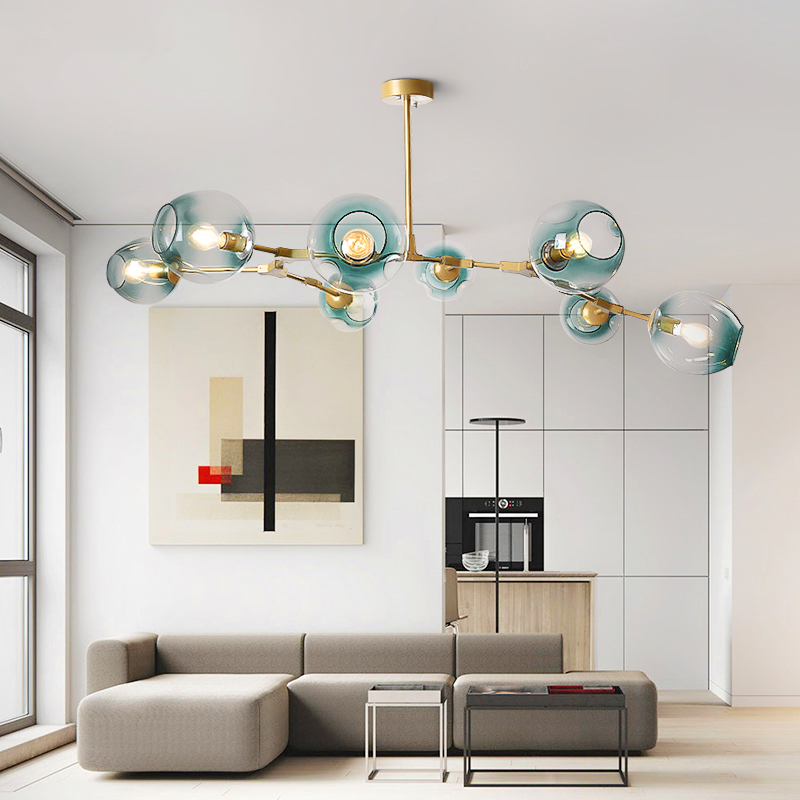 Postmodern LED chandelier glass hanging lights bedroom luminaires living room suspended lighting home fixtures pendant lamps|Chandeliers|   - AliExpress