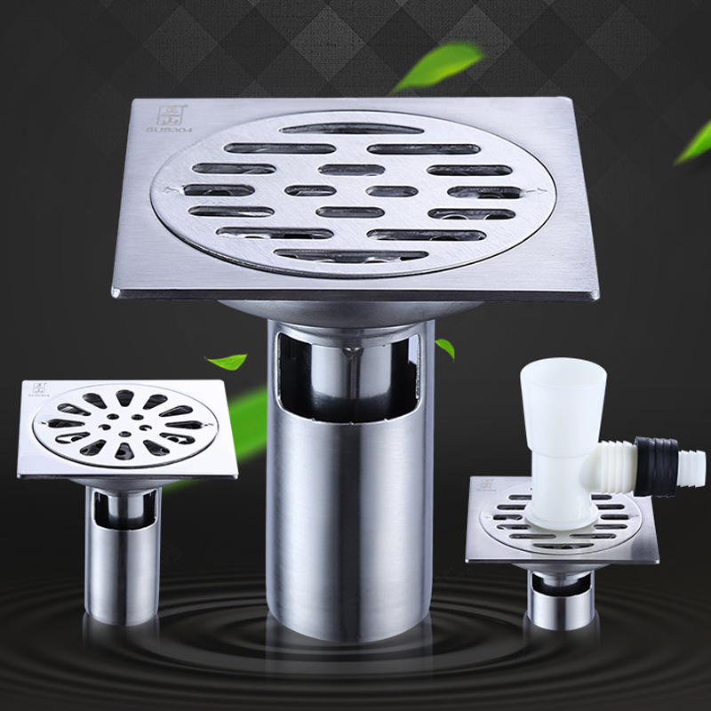 Stainless Steel Floor Drain Square Bathroom Shower Waste Drainer 10cm Kitchen Double Anti odor Floor Drain Grate Cover|cover cut|cover ipcover to cover bible - AliExpress