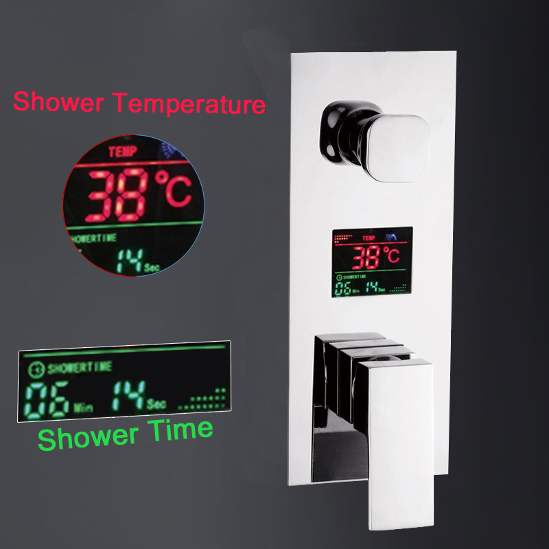 Wall Mounted Brass Shower Control Mixer Valve Digital Temperature Display 2 3 Ways Pre box Intelligent Bath Shower Mixers|mixer valves|mixer mixermixer controller - AliExpress