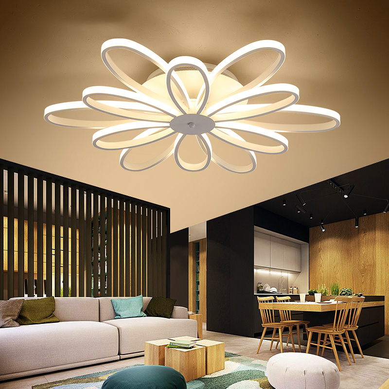 LED Ceiling Lights Novelty Flower Smart Panel Lamp Modern Nordic Living Room Restaurant Bedroom Fixtures With Remote Control|restaurant ceiling lights|ceiling lightsbedroom fixtures - AliExpress