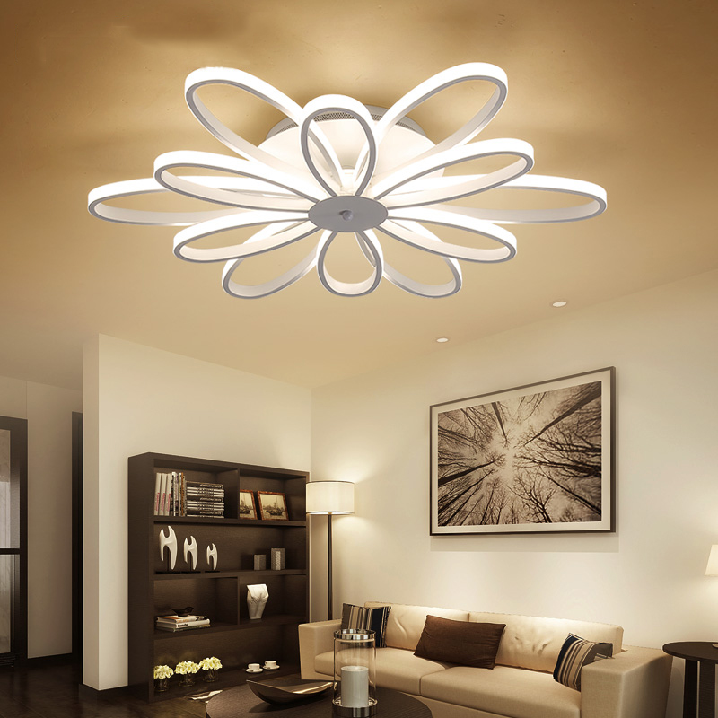 LED Ceiling Lights Novelty Flower Smart Panel Lamp Modern Nordic Living Room Restaurant Bedroom Fixtures With Remote Control|restaurant ceiling lights|ceiling lightsbedroom fixtures - AliExpress