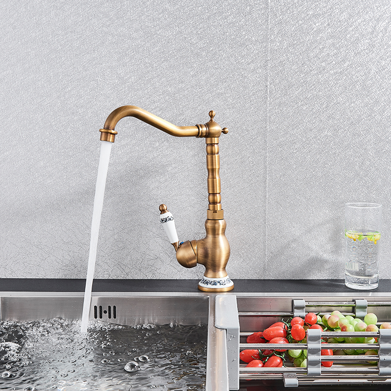 Modern Brass Ceramic Handle Bathroom Sink Mixer Faucet Antique Rotation Bathroom Kitchen Hot and Cold Water Taps|taps accessories|faucet setfaucet mixer - AliExpress