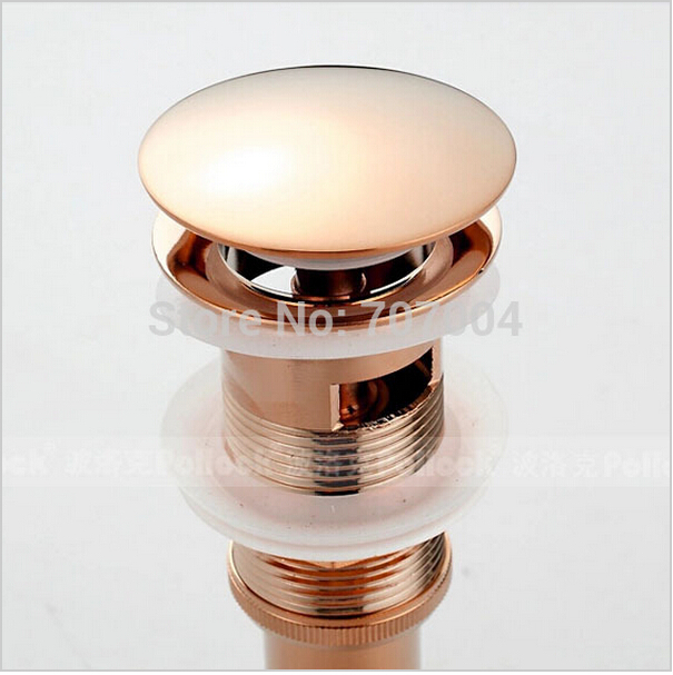 Free Shipping Rose Gold /Golden Brass Basin Sink Pop Up Drain with Overflow Bathroom Waste Drainer|drain stopper|drain tankbasin size - AliExpress