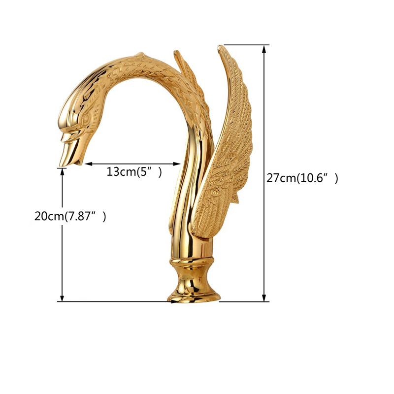 Luxury Golden Swan Shape Basin Tap Dual Crystal Handle Deck Mount Bathroom Mixer Taps Widespread Hot Cold Water Mixer Valve Tap|Basin Faucets|   - AliExpress