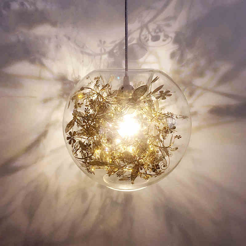 Dia.27cm Clear Glass Pendant Lights For Bedroom Bedside Dining Room Kitchen Deco Pendnat Lamp Round Ball LED Hanging Lamp E27|Pendant Lights|   - AliExpress