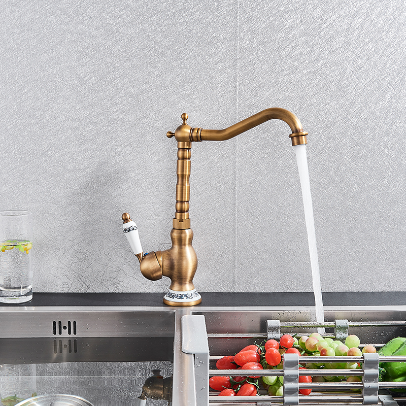 Modern Brass Ceramic Handle Bathroom Sink Mixer Faucet Antique Rotation Bathroom Kitchen Hot and Cold Water Taps|taps accessories|faucet setfaucet mixer - AliExpress