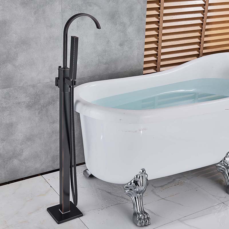 Free Standing Bathtub Faucet Tub Filler Black Bronze Floor Mount Bathtub Mixer Tap Single Handle Bathroom Tub Faucet Tap|freestanding bathtub faucet|bathtub faucetstub filler - AliExpress