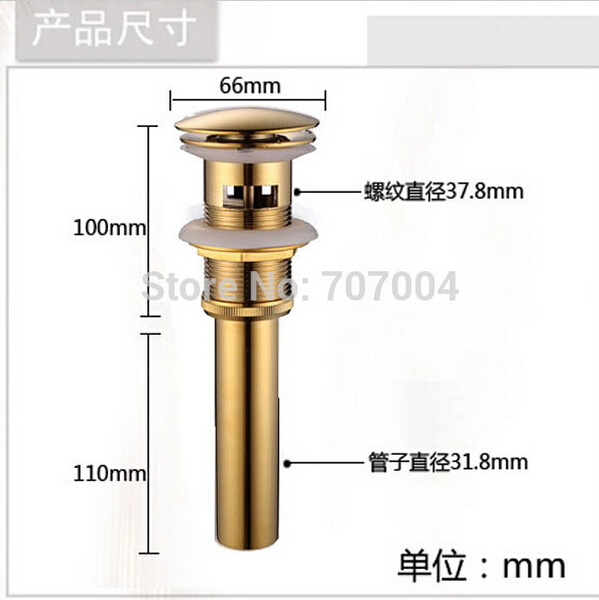 Free Shipping Rose Gold /Golden Brass Basin Sink Pop Up Drain with Overflow Bathroom Waste Drainer|drain stopper|drain tankbasin size - AliExpress