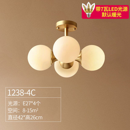 American country LED ceiling light Nordic simplicity copper lighting glass fixture novelty living room lights restaurant lamps|Ceiling Lights|   - AliExpress