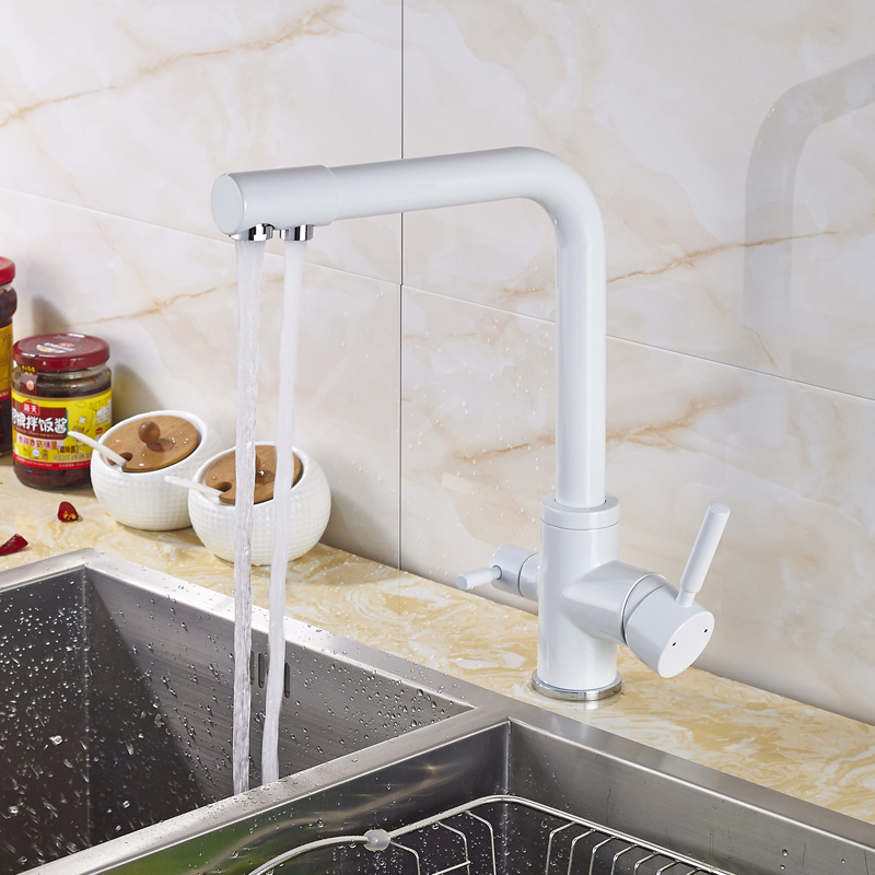 Purification Kitchen Faucets Deck Mounted 360 Degree Rotation Mixer Tap One Hole Hot and Cold Mixer Tap Crane For Kitchen|tube faucet|tube extendertube pipe - AliExpress