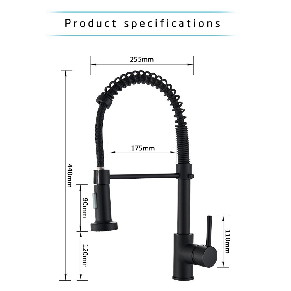 Rozin Matte Black Kitchen Faucet Deck Mounted Mixer Tap 360 Degree Rotation Stream Sprayer Nozzle Kitchen Sink Hot Cold Taps|hot cold|mixer tapkitchen faucet - AliExpress