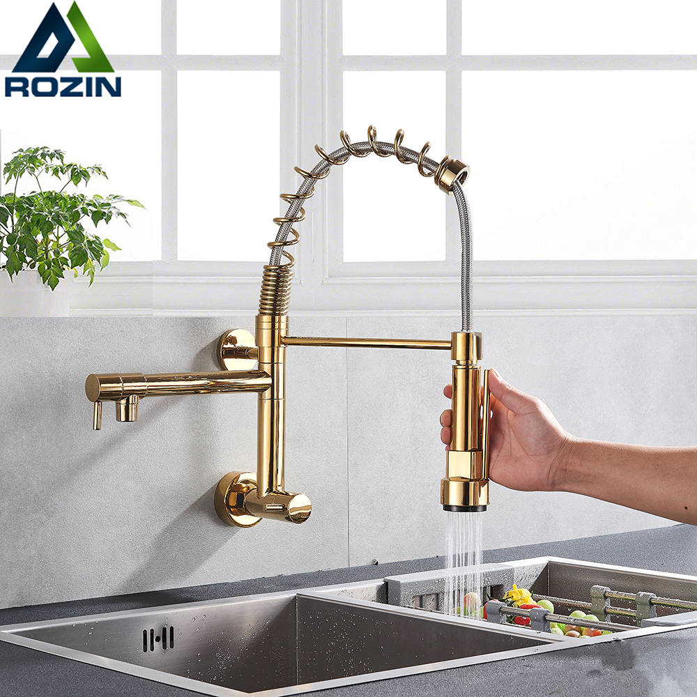 Black Bronze Kitchen Faucet One Handle Cold Water Tap for Kitchen Wall Mounted Single Hole Pull Down Swivel Spout Faucet|Kitchen Faucets|   - AliExpress