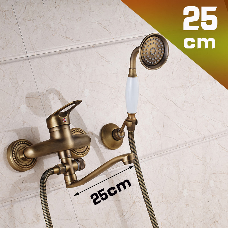 Bathroom Mixer  25 cm Brass Long Nose outlet shower faucet Single Handle Wall Mounted Bathtub Sink Faucet Taps|taps|taps showertaps sink - AliExpress