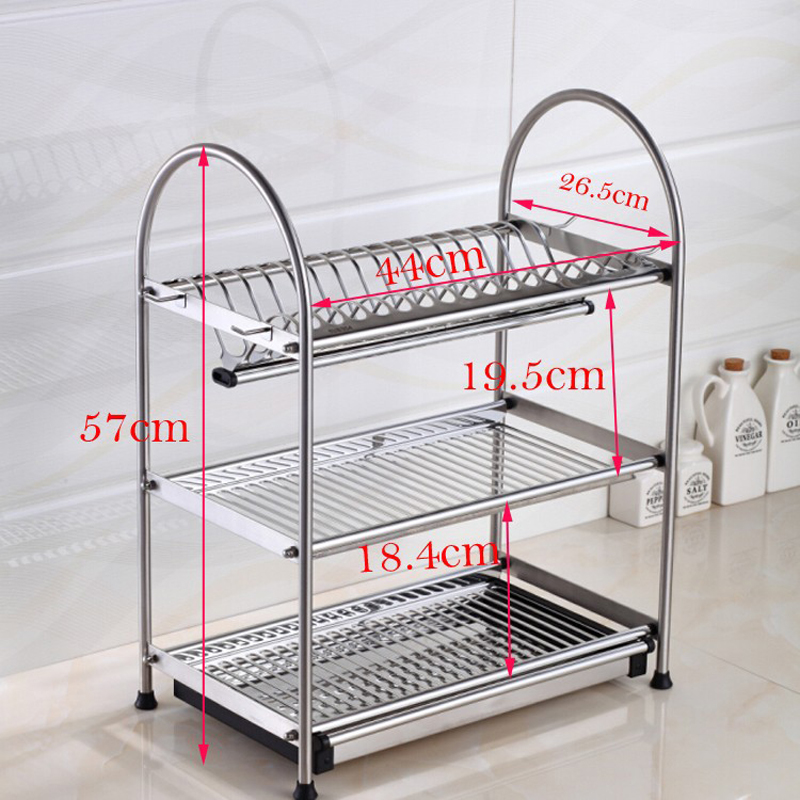 Stainless Steel 3 Tiers Kitchen Shelf 6 Hooks Set Pot Pan Hanger Deck Mount Kitchen Storage Organizer Cabinet Rack|rack organizer|rack cabinetrack kitchen - AliExpress