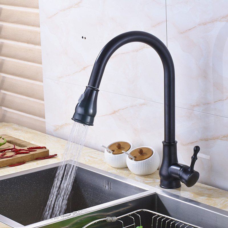 Brushed Nickel Kitchen Faucet Pull Out Kitchen Sink Hot Cold Water Tap Single Lever Stream Sprayer Bathroom Kitchen Faucet|kitchen sink faucet|sink faucet kitchensink kitchen - AliExpress