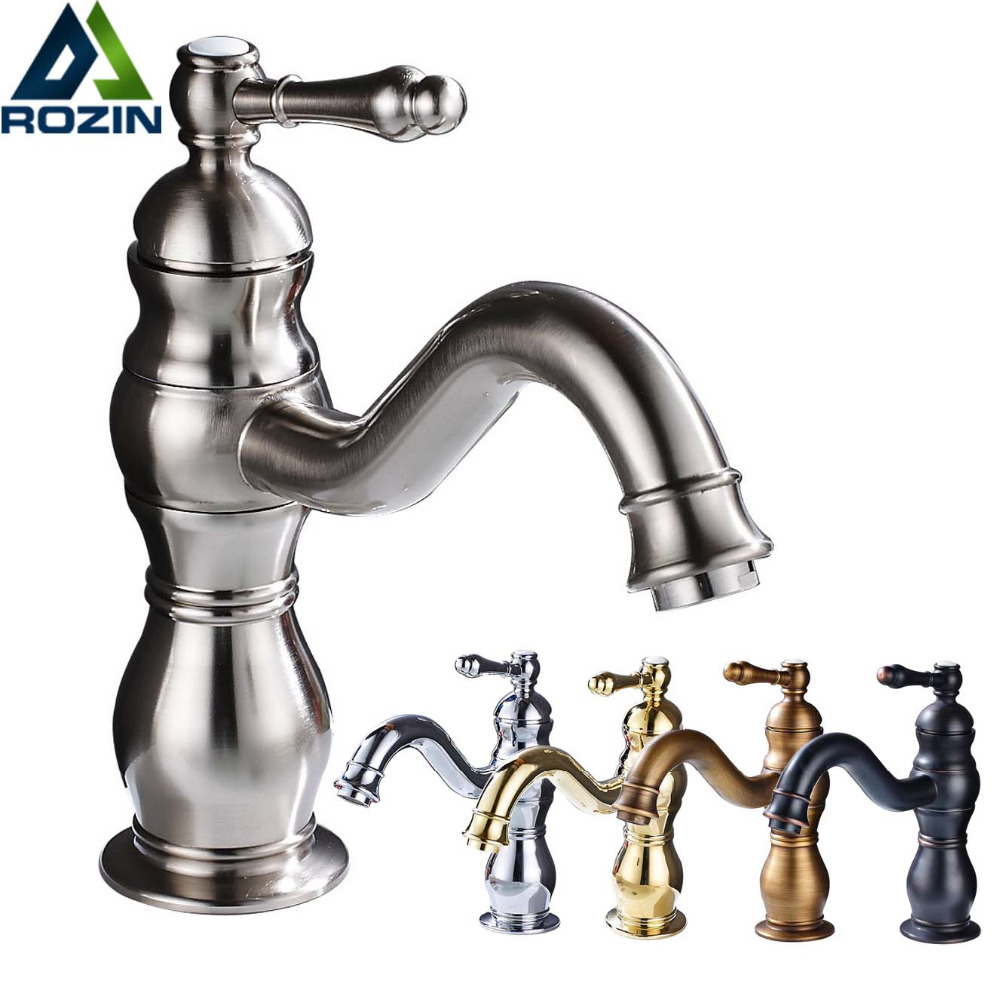 Deck Mounted Hot Cold Water Bathroom Faucet Brass Black Washing Basin Tap Long Neck Swivel Spout Basin Mixer Faucet|Basin Faucets|   - AliExpress