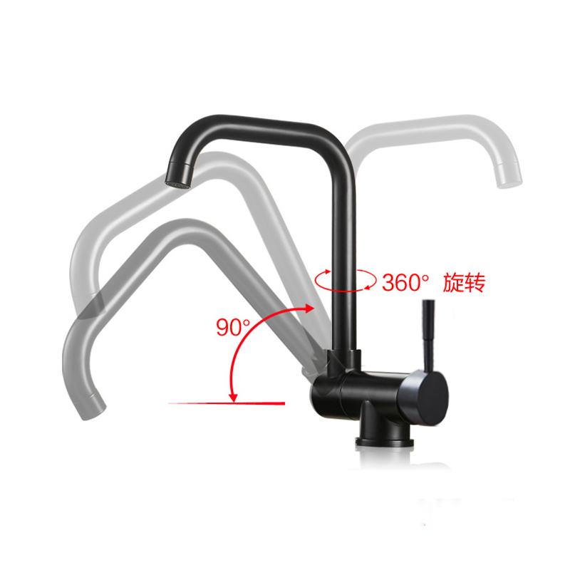 Inner window Kitchen Rotating Faucet Folding Down Hot Cold Water Faucet Black Low Window Kitchen Mixer Faucet Single Handle|Kitchen Faucets|   - AliExpress