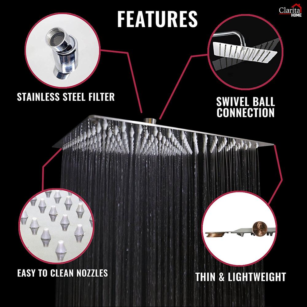 8/10/12 inch Square Rain Shower Head PLUS 11 inch Solid Brass Angle Adjustable Extension Arm Chrome Wall Mounted|shampoo bed|shampoo dispensershampoo car - AliExpress