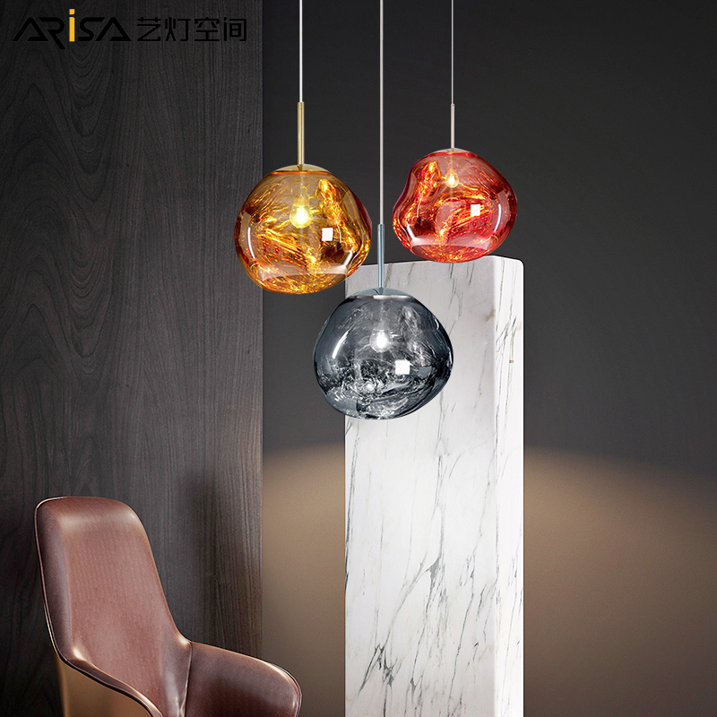 Modern Silver/Yellow/Red LED pendant lights Nordi Glass luminaires for dining living room restaurant bedroom hanging lamp|Pendant Lights|   - AliExpress