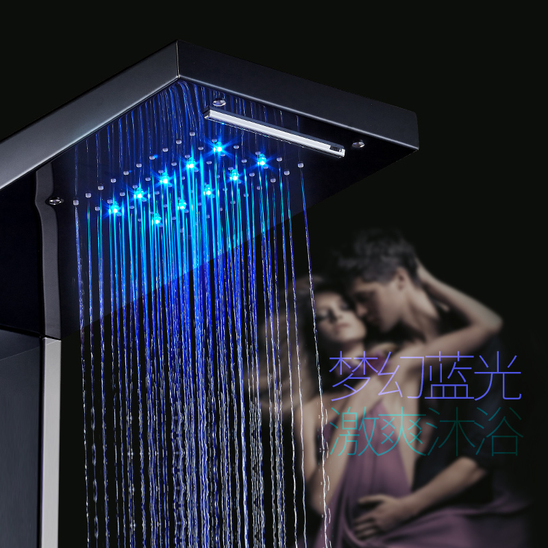 LED Light Waterfall Rain Shower Panel Bath Shower Faucet Column System 3 Handles 6 function Shower Mixers with Bidet Sprayer|Shower Faucets|   - AliExpress