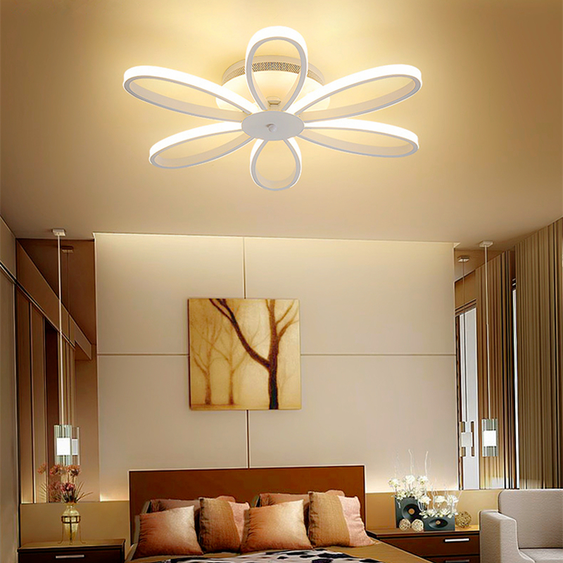 LED Ceiling Lights Novelty Flower Smart Panel Lamp Modern Nordic Living Room Restaurant Bedroom Fixtures With Remote Control|restaurant ceiling lights|ceiling lightsbedroom fixtures - AliExpress