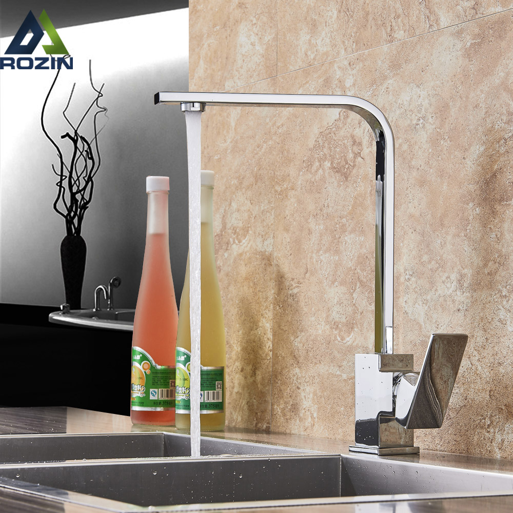 Brushed Nickel Kitchen Faucet Single Lever Bathroom Kitchen Mixer Tap Deck Mounted Bathroom Kitchen Hot and Cold Water Tap Cran|Kitchen Faucets|   - AliExpress