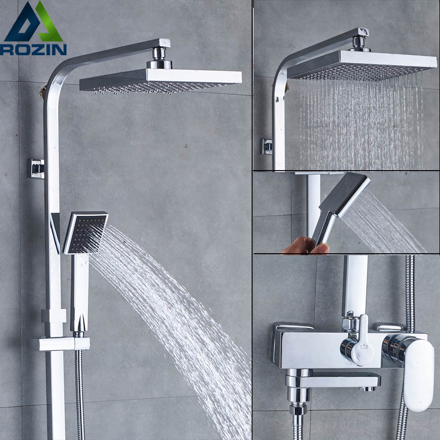 Top Quality Bath Shower Faucets System Bathroom Mixer Shower Bathtub Taps Rainfall Shower Wall Torneira Tap Shower Head|Shower Faucets|   - AliExpress