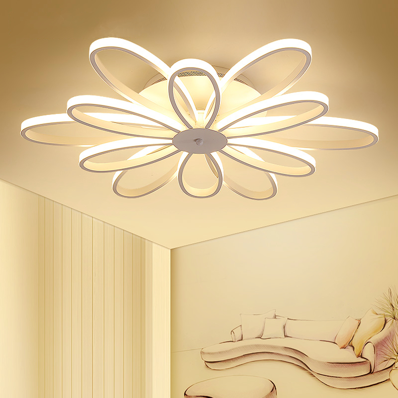 LED Ceiling Lights Novelty Flower Smart Panel Lamp Modern Nordic Living Room Restaurant Bedroom Fixtures With Remote Control|restaurant ceiling lights|ceiling lightsbedroom fixtures - AliExpress