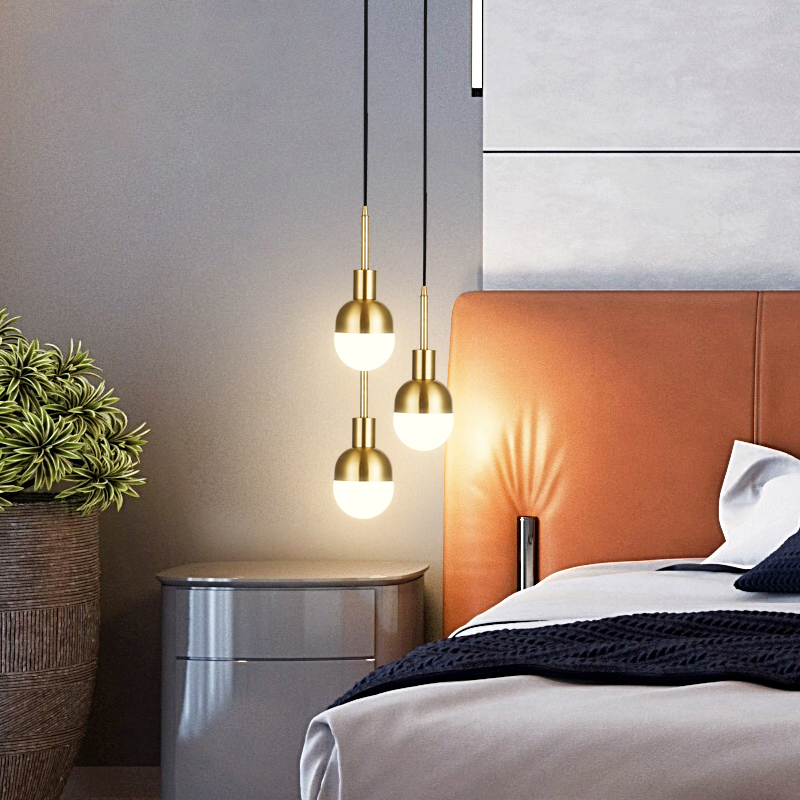 Simple Postmodern LED Pendant Lights For Bderoom Bedside Bar Restaurant Hanging Lamp Gold Single Head Pendant Lamps E27 9W|Pendant Lights|   - AliExpress