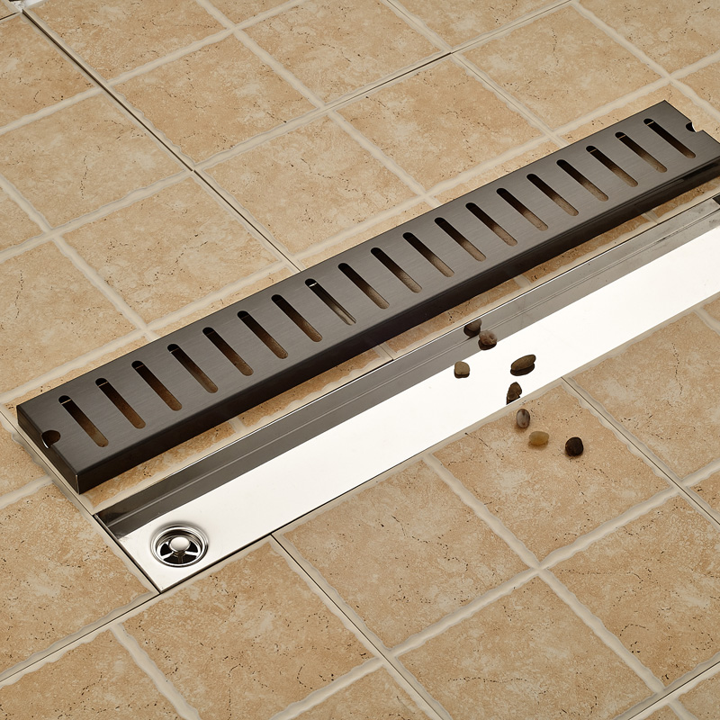 Oil Rubbed Bronze Bathroom Shower Floor Drain Stainless Steel 70cm Linear Long Bathroom Grate Channel Tile Drains|tile display|draintile shower floor drain - AliExpress