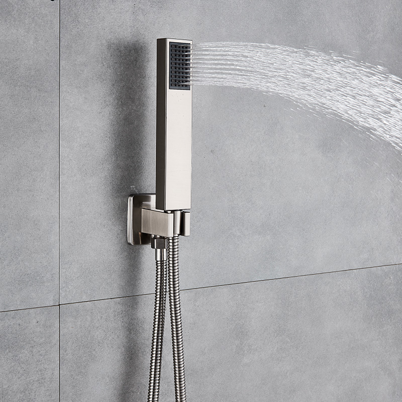 Wholesale Free Shipping Bathroom Handheld Shower Head + 1.5 m Stainless Steel Shower Hose Brushed Nickel Bracket|handheld shower head|shower headsteel shower - AliExpress