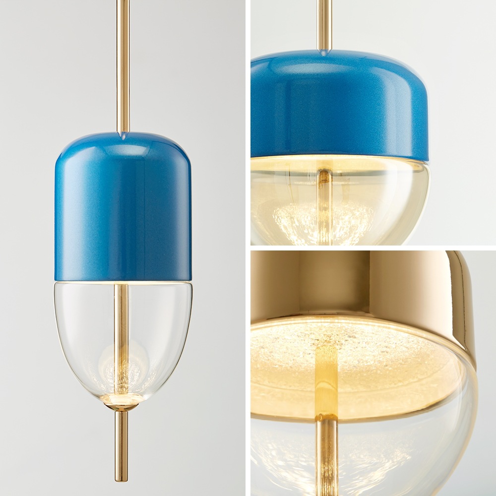 Postmodern blue/golden LED pendant lights living room hanging lamp Glass suspension luminaire restaurant bedroom fixtures|Pendant Lights|   - AliExpress