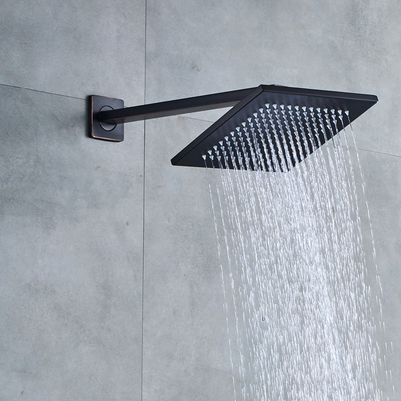 Black Bronze 12 inch Rainfall Shower Mixer and Handshower Wall Mounted Shower Fauce Concealed Shower Tap Embedded Box Valve|Shower Faucets|   - AliExpress