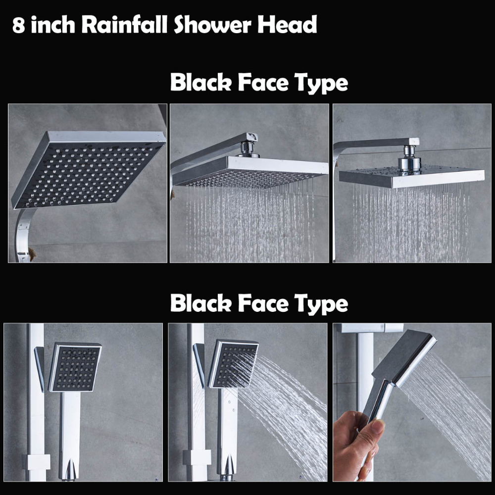 Top Quality Bath Shower Faucets System Bathroom Mixer Shower Bathtub Taps Rainfall Shower Wall Torneira Tap Shower Head|Shower Faucets|   - AliExpress