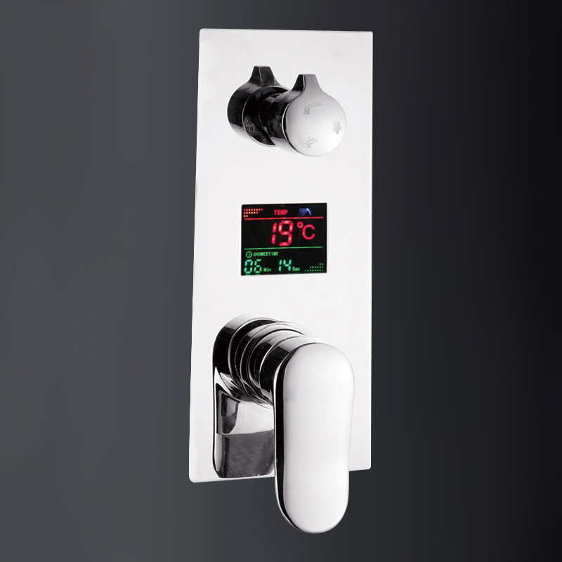 Wall Mounted Brass Shower Control Mixer Valve Digital Temperature Display 2 3 Ways Pre box Intelligent Bath Shower Mixers|mixer valves|mixer mixermixer controller - AliExpress