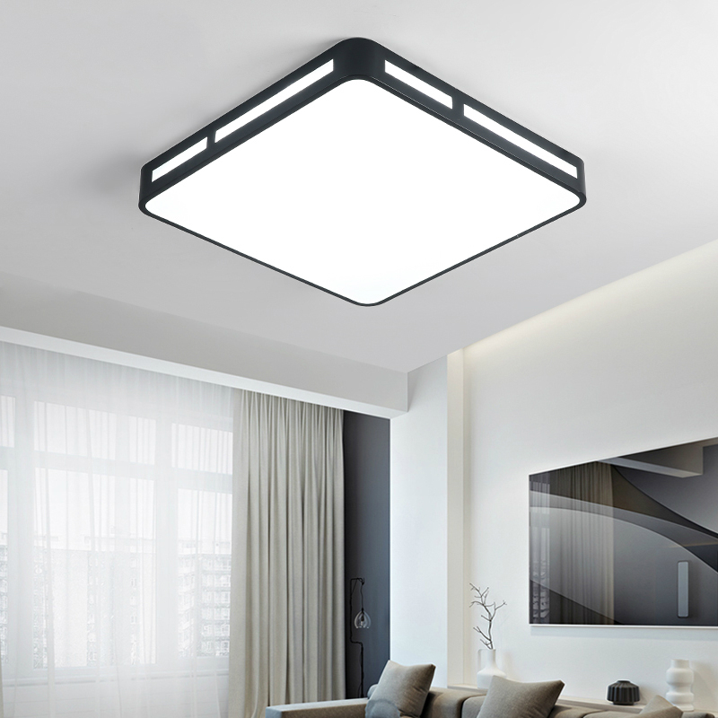 Minimalist LED Ceiling Lamp Rectangle Acrylic Black/White Smart Ceiling Lights Living Room Restaurant Bedroom Flush Panel Light|Ceiling Lights|   - AliExpress