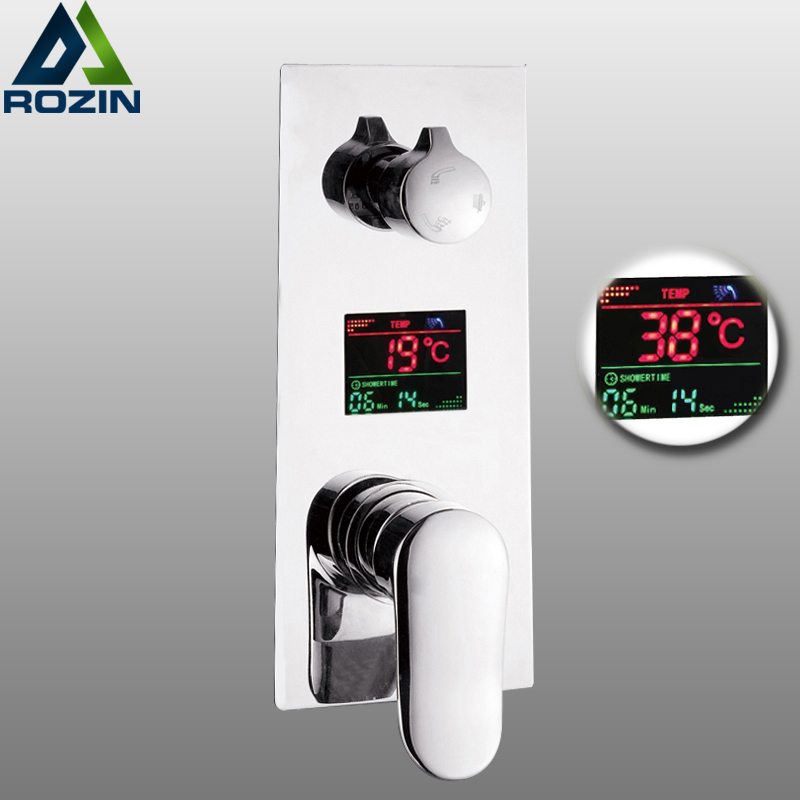 Wall Mounted Brass Shower Control Mixer Valve Digital Temperature Display 2 3 Ways Pre box Intelligent Bath Shower Mixers|mixer valves|mixer mixermixer controller - AliExpress