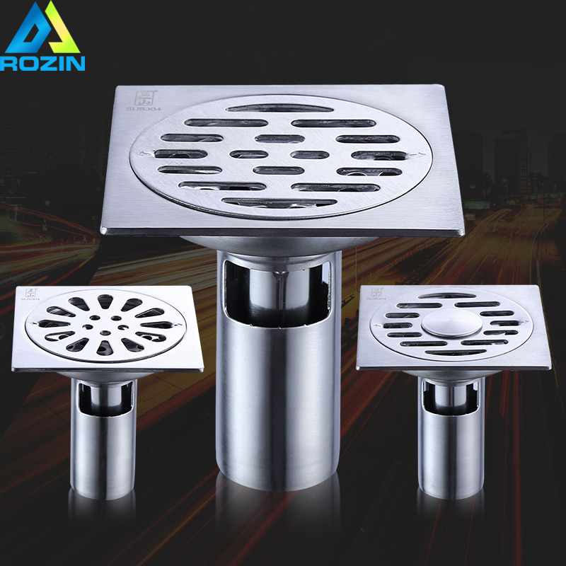 Stainless Steel Floor Drain Square Bathroom Shower Waste Drainer 10cm Kitchen Double Anti odor Floor Drain Grate Cover|cover cut|cover ipcover to cover bible - AliExpress