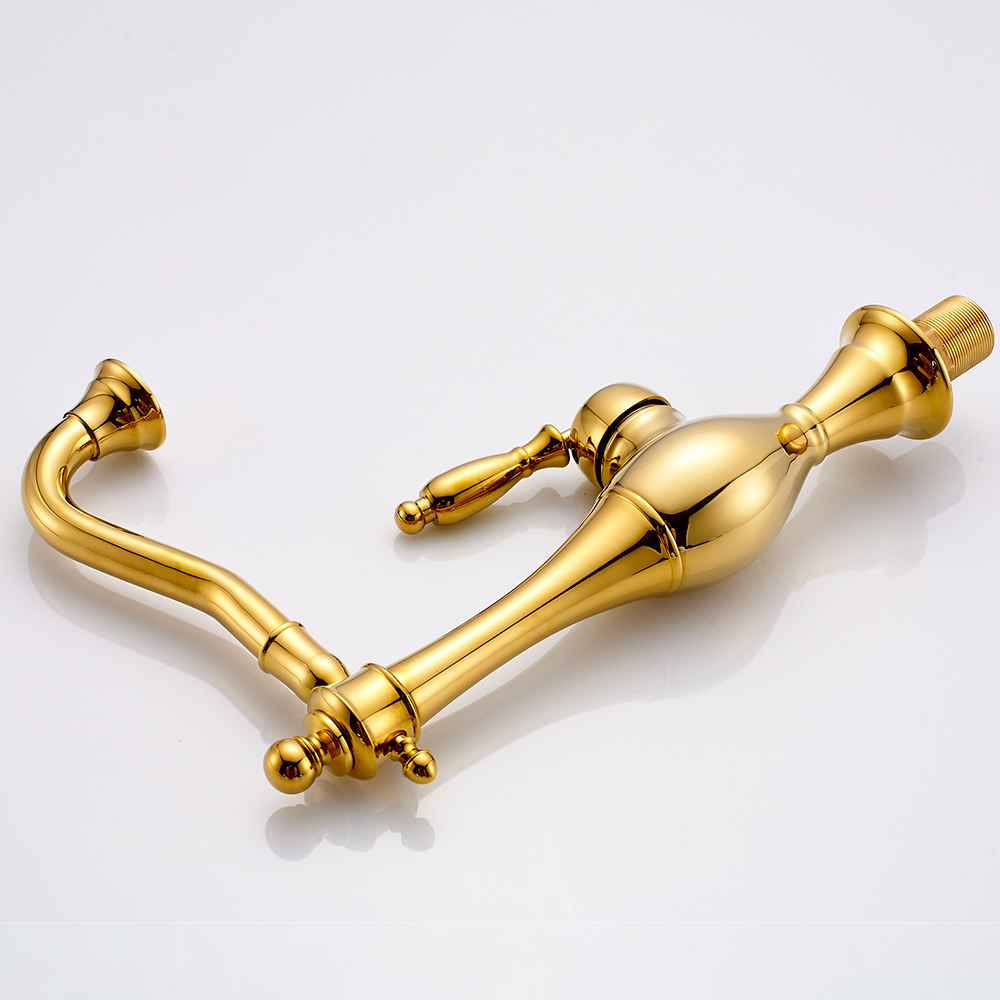 Swivel Spout Golden Basin Faucet Single Handle Brass Cold and Hot Mixer Tap Bathroom Kitchen Mixer Tap torneira da cozinha|Basin Faucets|   - AliExpress