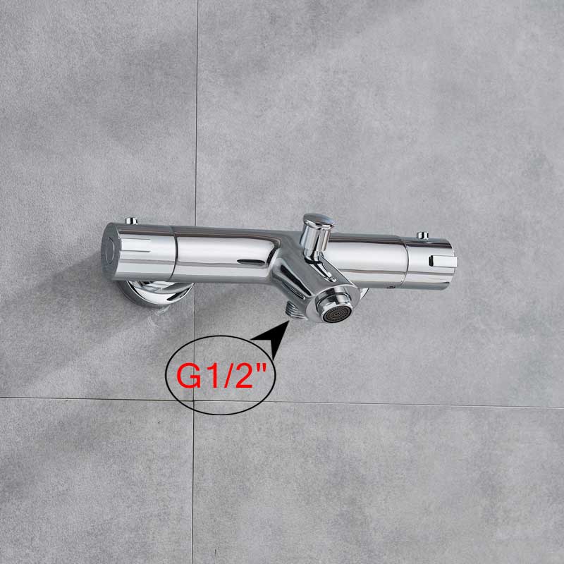 Chrome Thermostatic Shower Faucets Bathroom Thermostatic Mixer Hot And Cold Bathroom Mixer Mixing Valve Bathtub Faucet|Shower Faucets|   - AliExpress