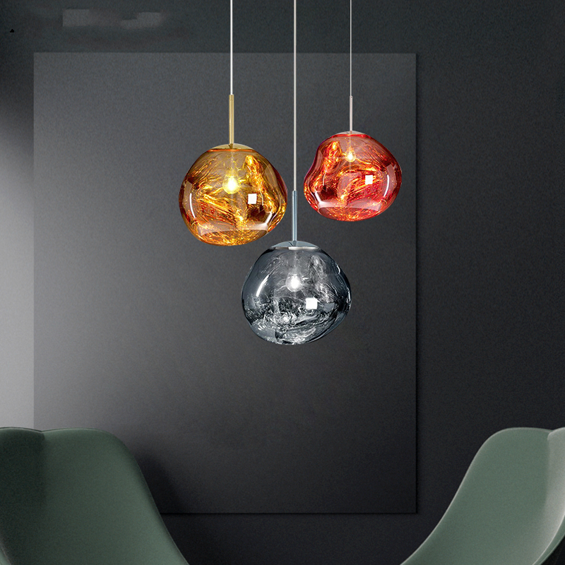 Modern Silver/Yellow/Red LED pendant lights Nordi Glass luminaires for dining living room restaurant bedroom hanging lamp|Pendant Lights|   - AliExpress