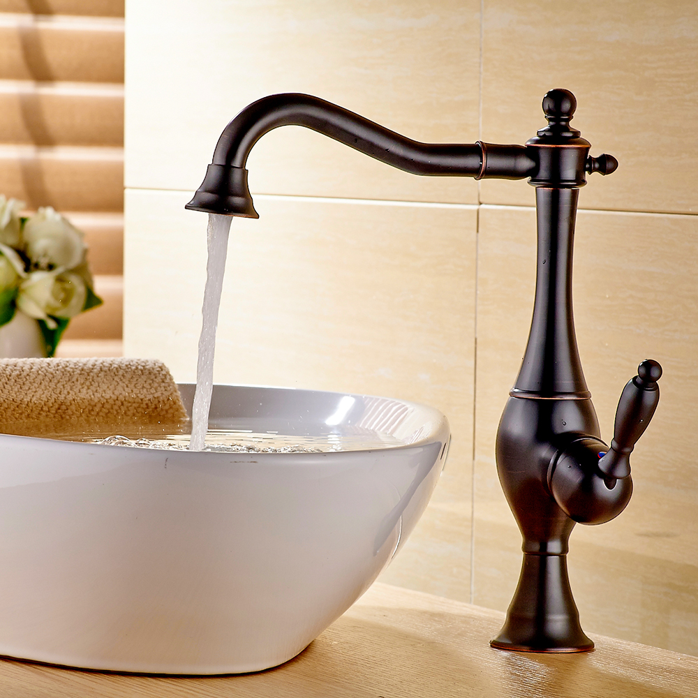 Swivel Spout Golden Basin Faucet Single Handle Brass Cold and Hot Mixer Tap Bathroom Kitchen Mixer Tap torneira da cozinha|Basin Faucets|   - AliExpress