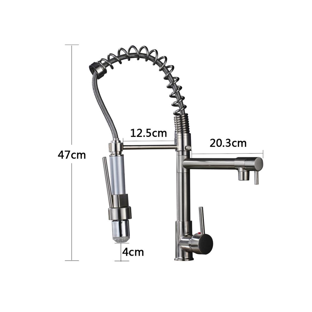 LED Color Changing Kitchen Faucet Mixer Tap Spring Polished Chrome Kitchen Crane Tap Deck Mounted Swive Spout Pull Down Faucet|Kitchen Faucets|   - AliExpress