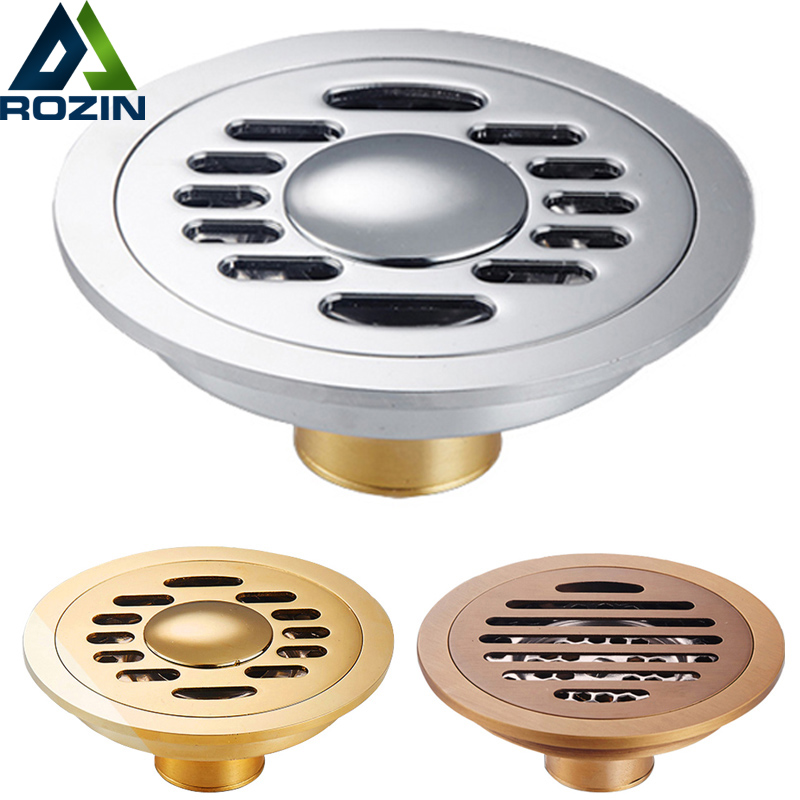 Free shipping 10 CM Brass Round Floor Drain Cover Shower Waste Drainer Grate Floor Drain 3 colors|drain camera|floor drain manufacturersfloor drain grate - AliExpress