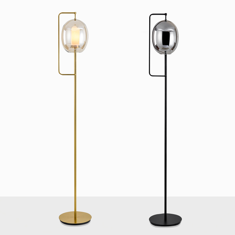 Nordic Black/Golden LED floor lamp bedroom home deco standing lighting living room fixtures Iron Glass vertical luminaires|Floor Lamps|   - AliExpress