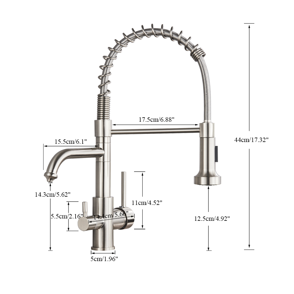 360 Degree Rotation drinking filtered water kitchen faucet Dual Swivel Spout Faucet Brushed Nickel Kitchen sink tap|Kitchen Faucets|   - AliExpress