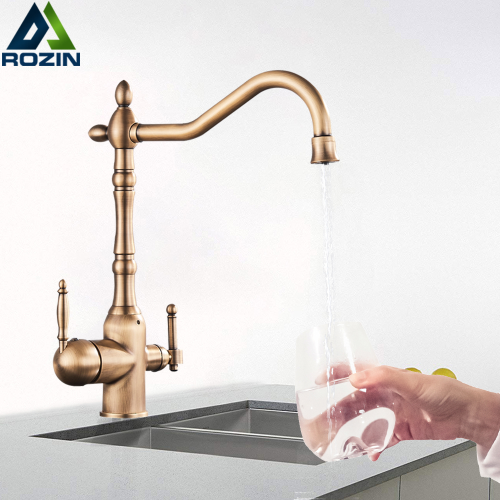 Modern Kitchen Water Filter Faucet Lead Free Water Filtration Faucet Antique Brass Drinking Water Faucet Kitchen Sink Faucet|Kitchen Faucets|   - AliExpress